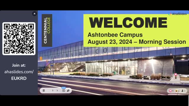 Friday August 23th - Ashtonbee Campus Orientation (AM)